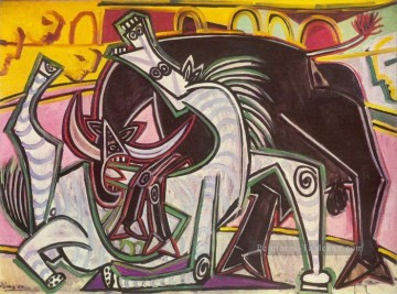 village bullfight Tableau Peinture - Bullfight 3 1934 cubism Pablo Picasso